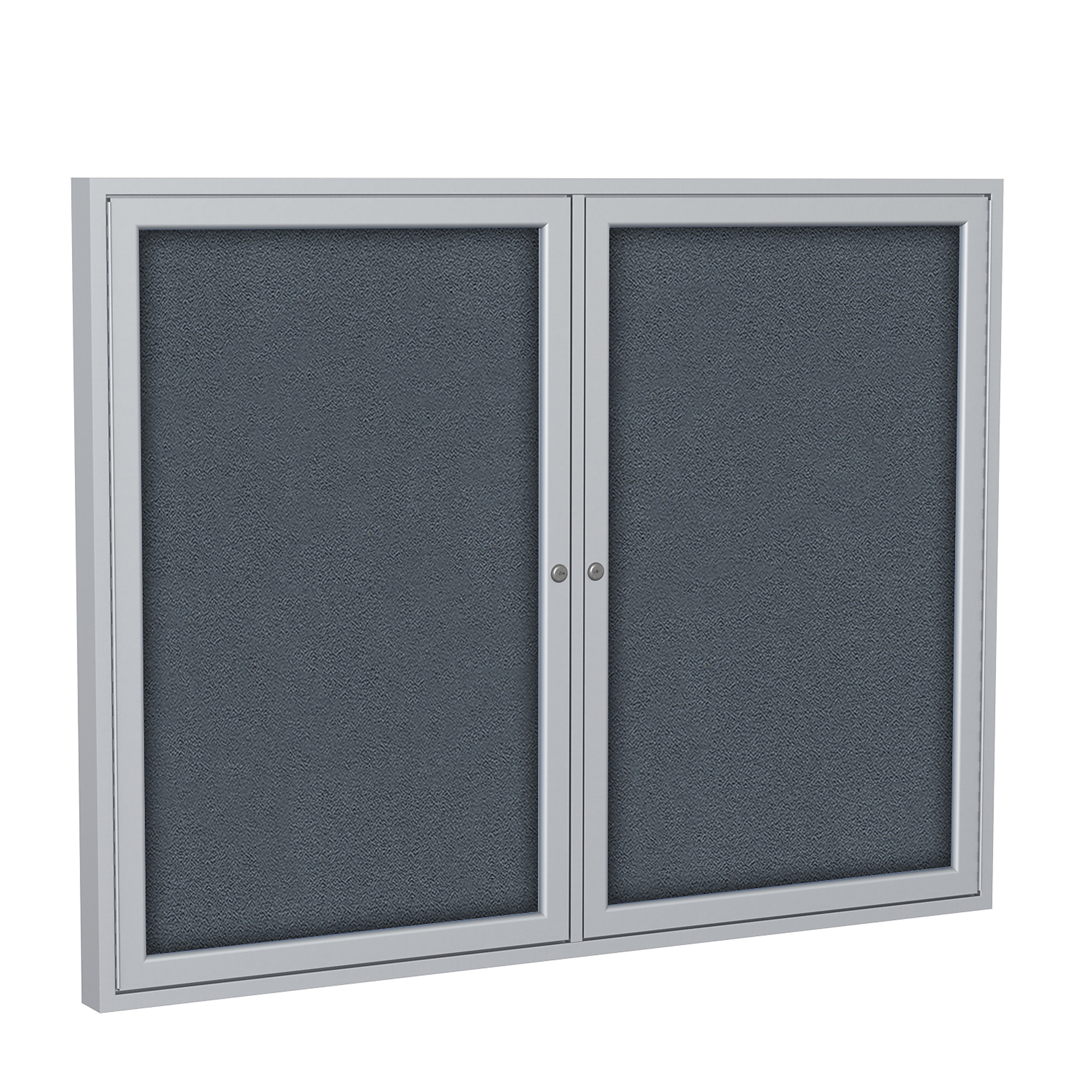 Ghent, 2 Door Fab Bulletin Board w/Alum 3ft.x4ft., Gray, Color Finish Gray, Model# PA23648F-91